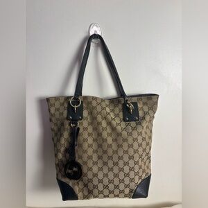 Gucci GG Canvas Bag w/ GG Charm